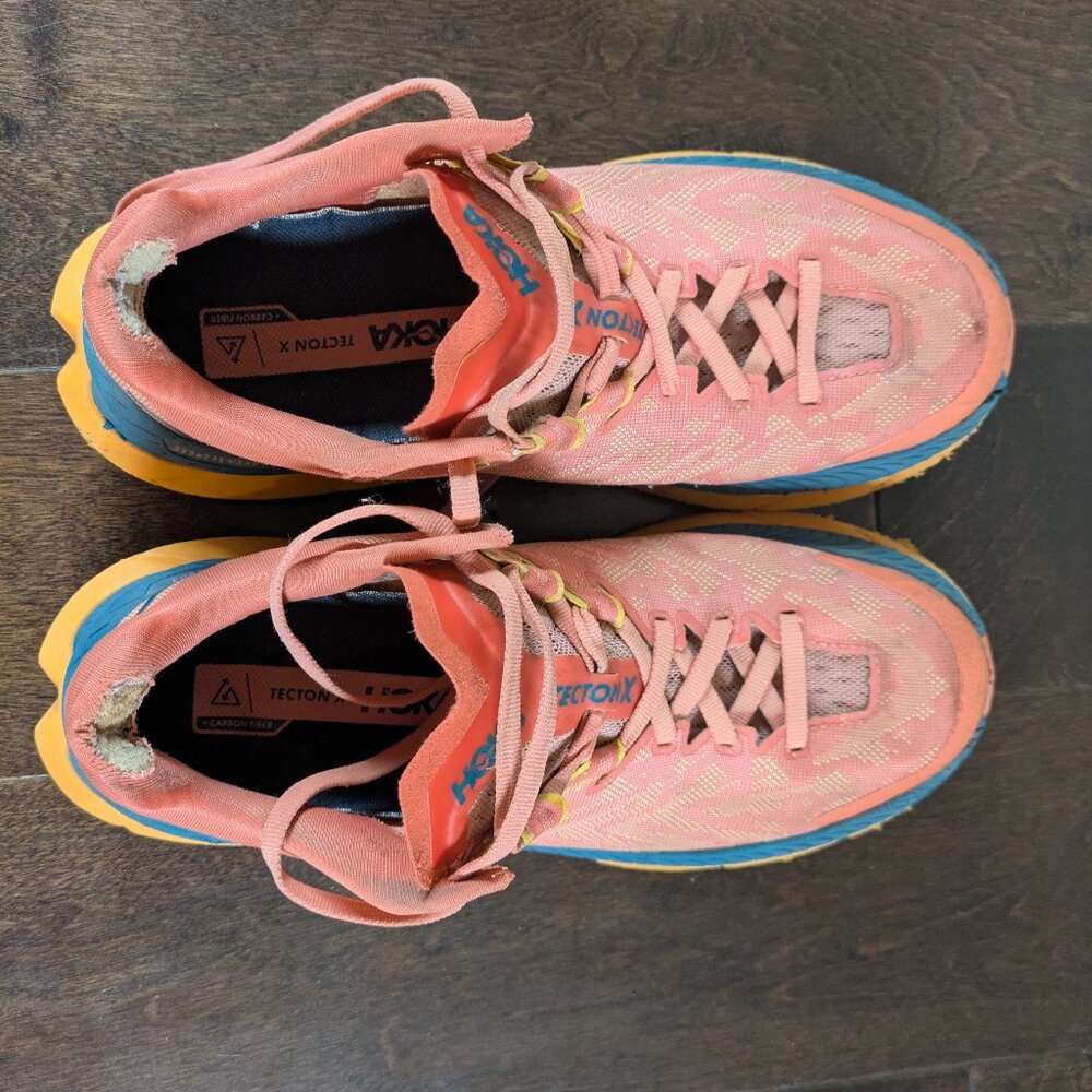 HOKA Tecton X Women’s Trail Running Shoes – Size 7.5 – Orange - Picture 4 of 14